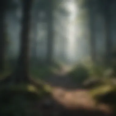 Enigmatic Forest Setting Mysterious forest landscape in a survival game