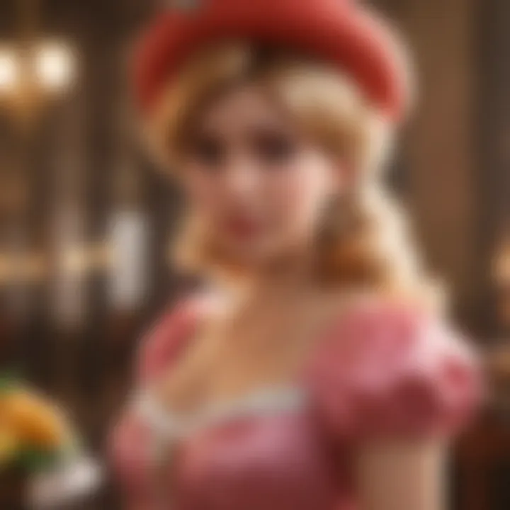 Princess Peach using her unique abilities in a magical kingdom