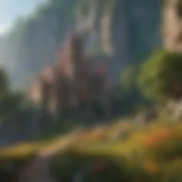 A beautifully crafted landscape of CastleMania gameplay showcasing vibrant environments
