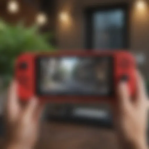 A captivating scene of a Nintendo Switch Lite showcasing vibrant game graphics