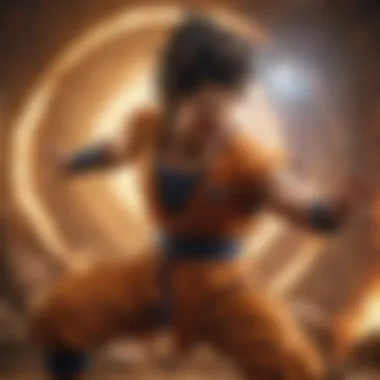 Powerful Saiyan Warrior Unleashing Energy Dynamic Saiyan warrior in action