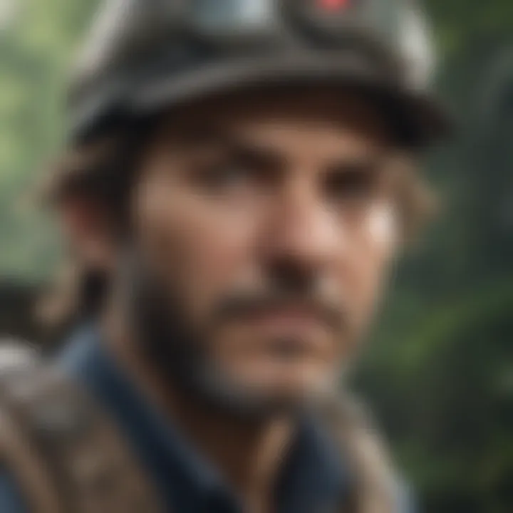 A close-up of a character in an adventure game showcasing unique design and artistry.