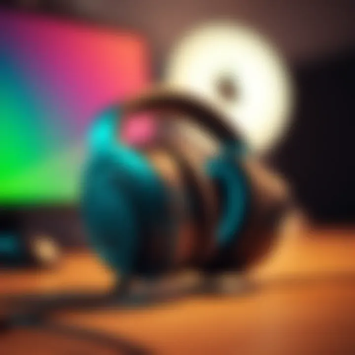 Gaming Headset for Enhanced Audio A close-up view of a high-quality gaming headset for Nintendo Switch