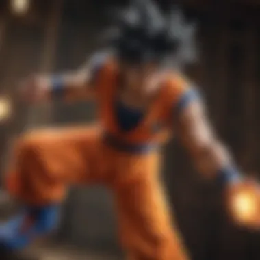 Goku in Action: A Classic Gaming Moment Goku in action during a classic Nintendo game