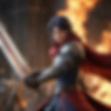Dramatic Battle Among Fire Emblem Characters A captivating scene showcasing Fire Emblem characters in battle