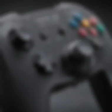 A close-up view of a Game Cube controller