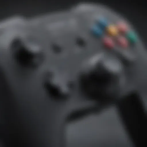 A close-up view of a Game Cube controller