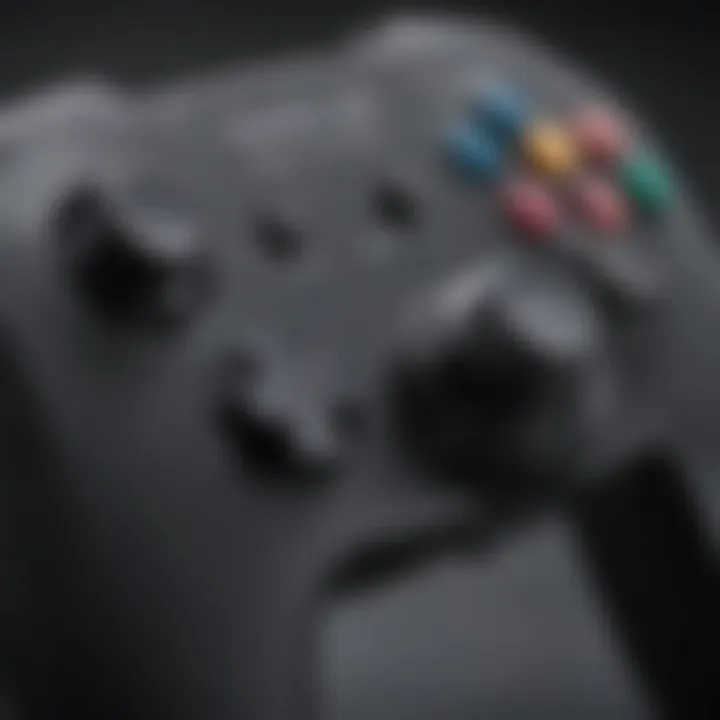 A close-up view of a Game Cube controller