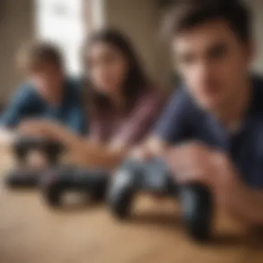 Gamers engaging with Game Cube controllers on Nintendo Switch