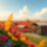 Colorful landscape of a Harvest Moon farm