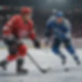 A vibrant depiction of a hockey game on the Nintendo Switch showcasing gameplay dynamics.