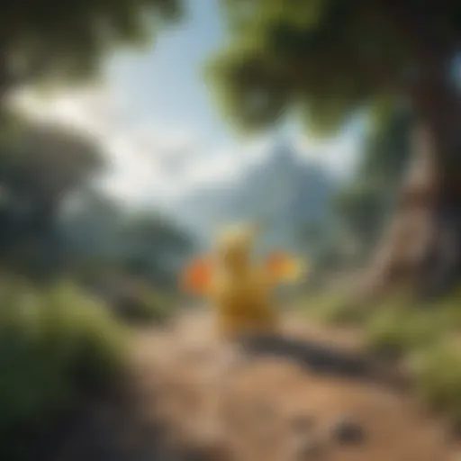 Immersive landscape showcasing a Legendary Pokémon encounter