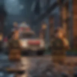 A dynamic scene showcasing LEGO Ghostbusters characters in action.