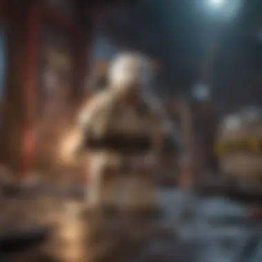A close-up of unique gameplay mechanics in the LEGO Ghostbusters game.
