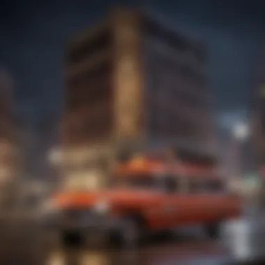 Iconic Ghostbusters Locations in LEGO An intricate LEGO build representing iconic Ghostbusters locations.