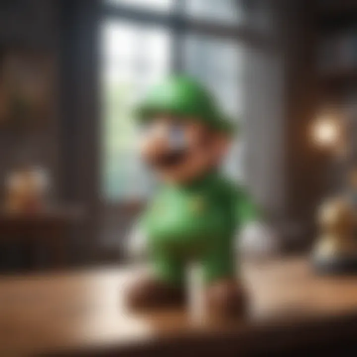 A collection of iconic items related to Luigi