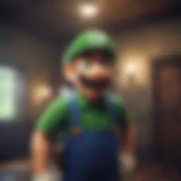 Luigi exploring a haunted room