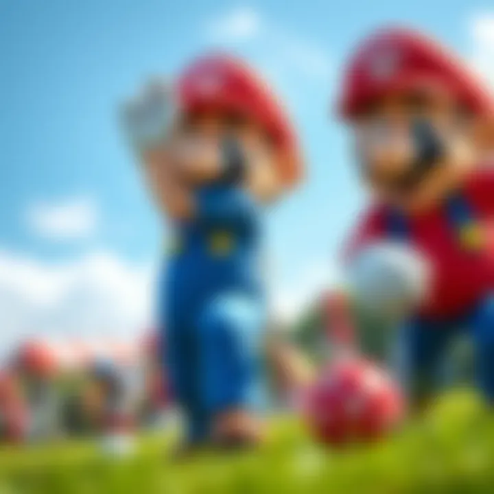 Exciting Multiplayer Gameplay in Mario Golf: Super Rush An exhilarating multiplayer match in action with dynamic gameplay