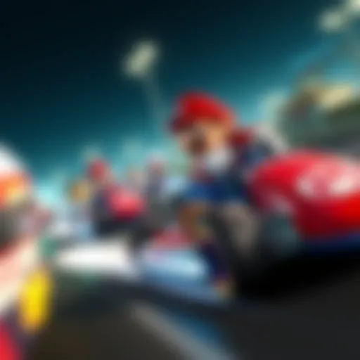 Intense Racing Action on Switch Lite Racing scene from Mario Kart 8 Deluxe on Nintendo Switch Lite