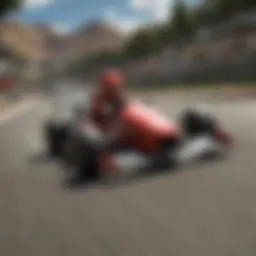 Dynamic race scene showcasing vibrant track design