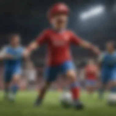 Diverse Characters in Mario Soccer Diverse character lineup representing various abilities