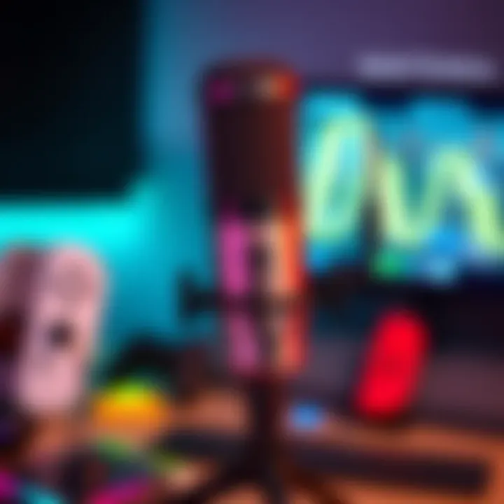 Gaming Microphone Setup Close-up of a gaming microphone setup