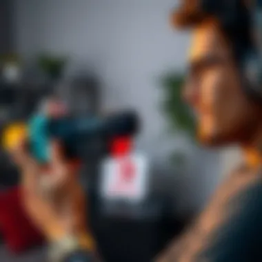 User Testing Microphone Options User testing a microphone with Nintendo Switch Lite