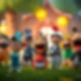A vibrant scene showcasing the diverse characters in Miitopia