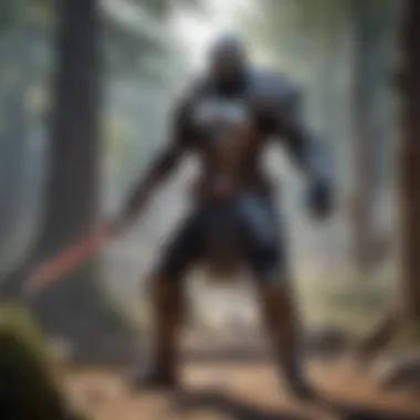 A Warrior's Battle Stance in Neverwinter Fierce warrior in battle stance