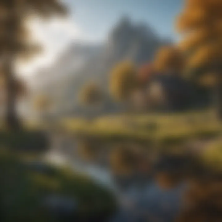 A serene landscape highlighting artistic design choices in a remastered classic RPG.
