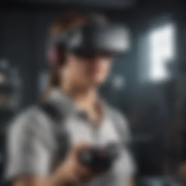 Virtual Reality Gaming Experience Nintendo game character in virtual reality