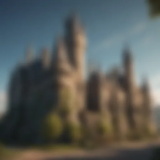 A vibrant portrayal of Hogwarts Castle in the style of a Nintendo Switch game.