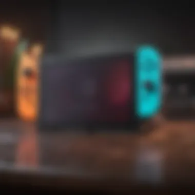 Close-up of the Nintendo Switch OLED screen highlighting vibrant colors