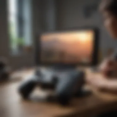 Gaming Experience with the Nintendo Switch Docking Station A gamer utilizing the Nintendo Switch docking station while playing a multiplayer game.