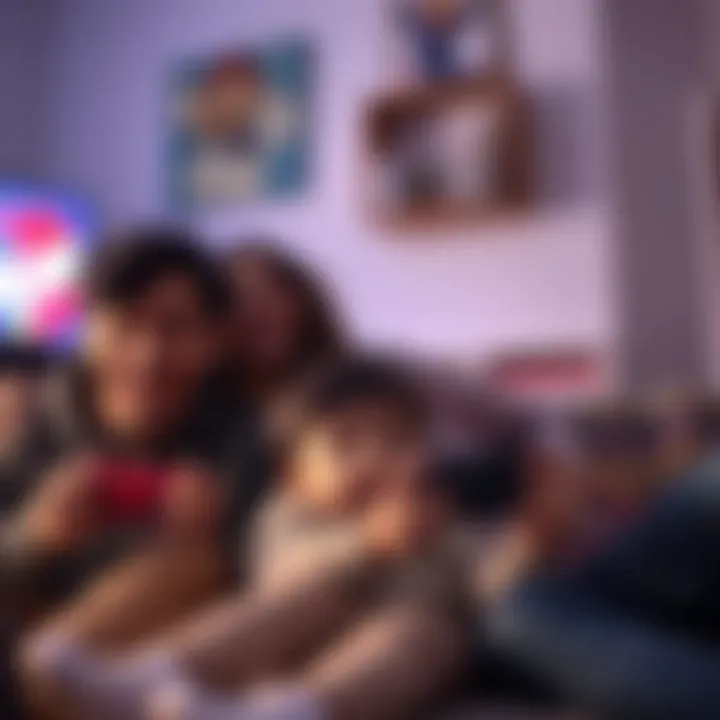 Family Gaming Experience with Nintendo Child enjoying a Nintendo game with family