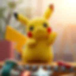 Pikachu in its classic pose showcasing its iconic features.