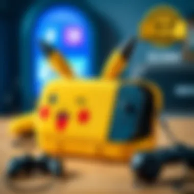 Pikachu Nintendo Switch case displayed with gaming accessories