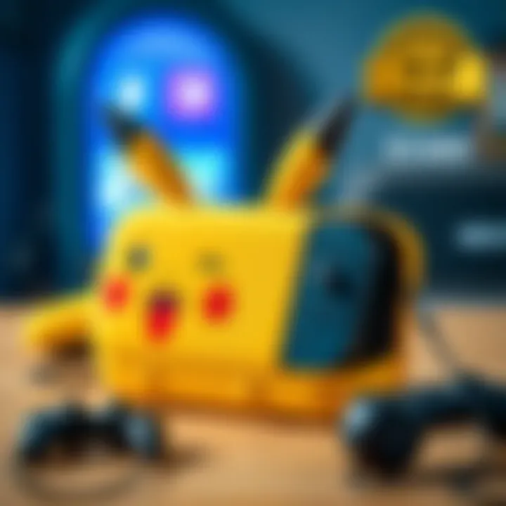 Pikachu Nintendo Switch case displayed with gaming accessories