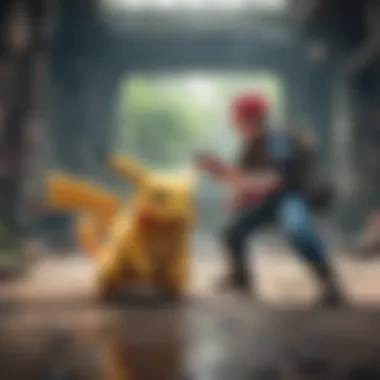 An iconic Pokémon character in a dramatic battle scene