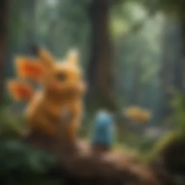 Majestic Pokemon in mystical forest setting