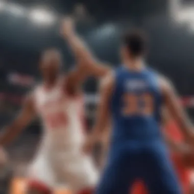 Exciting gameplay from a basketball match