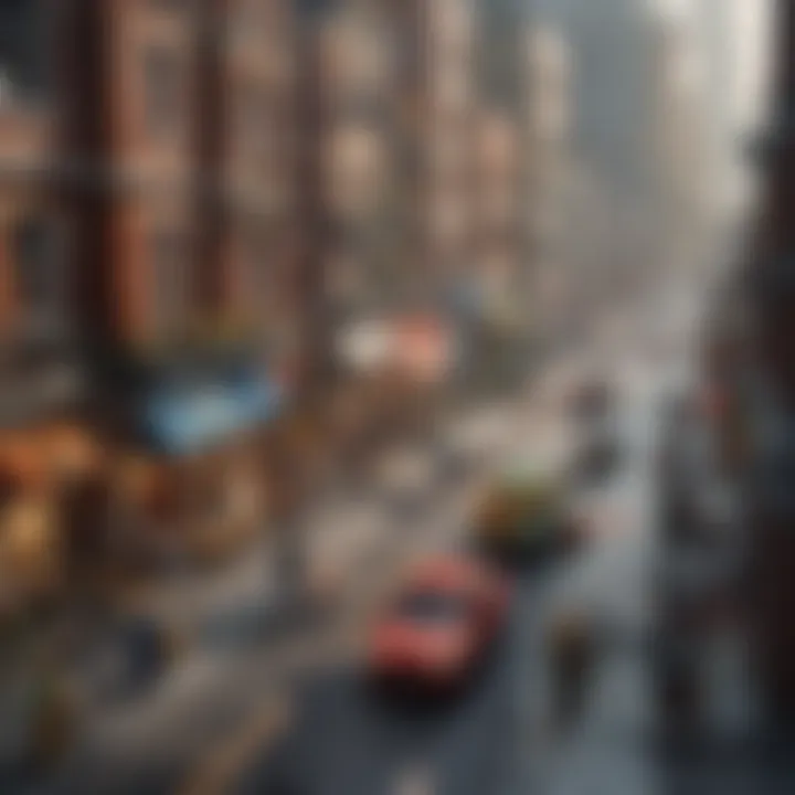 A detailed LEGO city bustling with activity and creativity