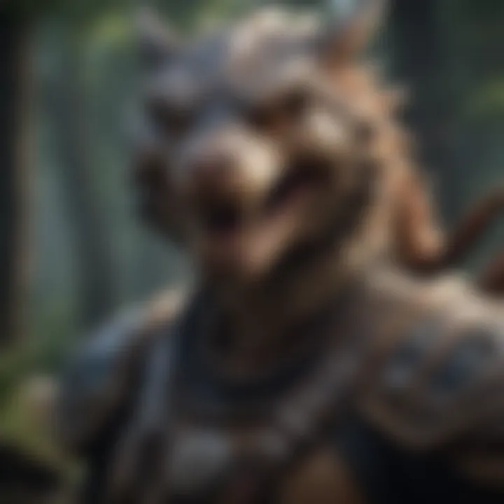 An intricate character design showcasing a powerful monster hunter.