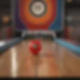 Close-up of a tabletop skee ball game showcasing its intricate design and vibrant colors.