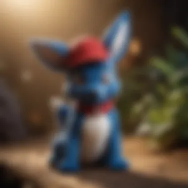 Charming Lucario plush showcasing its iconic features