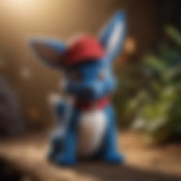 Charming Lucario plush showcasing its iconic features