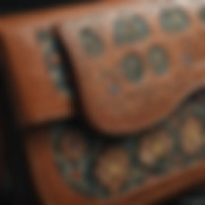 Close-up of intricate patterns on an Animal Crossing purse