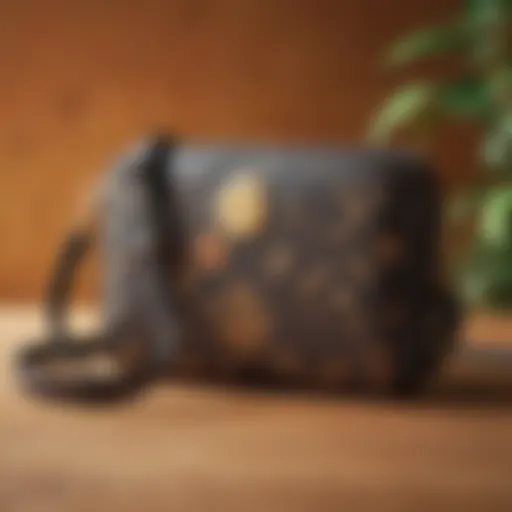 A stylish Animal Crossing themed purse showcased on a vibrant background