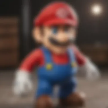 Close-up of a popular Mario action figure