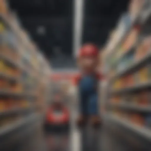 A vibrant display of Mario toys in a Target store